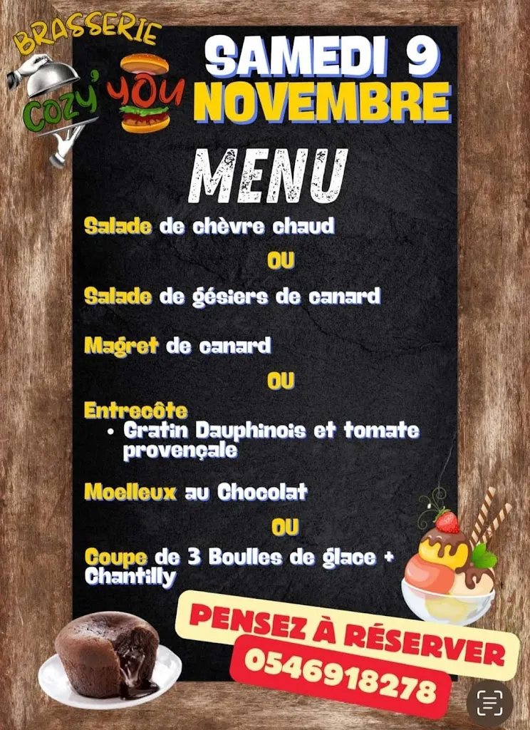 Menu_RESTAURANT BRASSERIE COZES Le COZY'YOU_Cozes_image_4