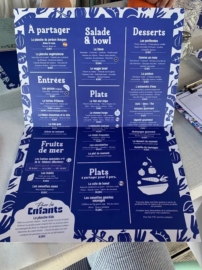 Menu_La Crique - Suzac Beach House_Meschers-sur-Gironde_immagine_1
