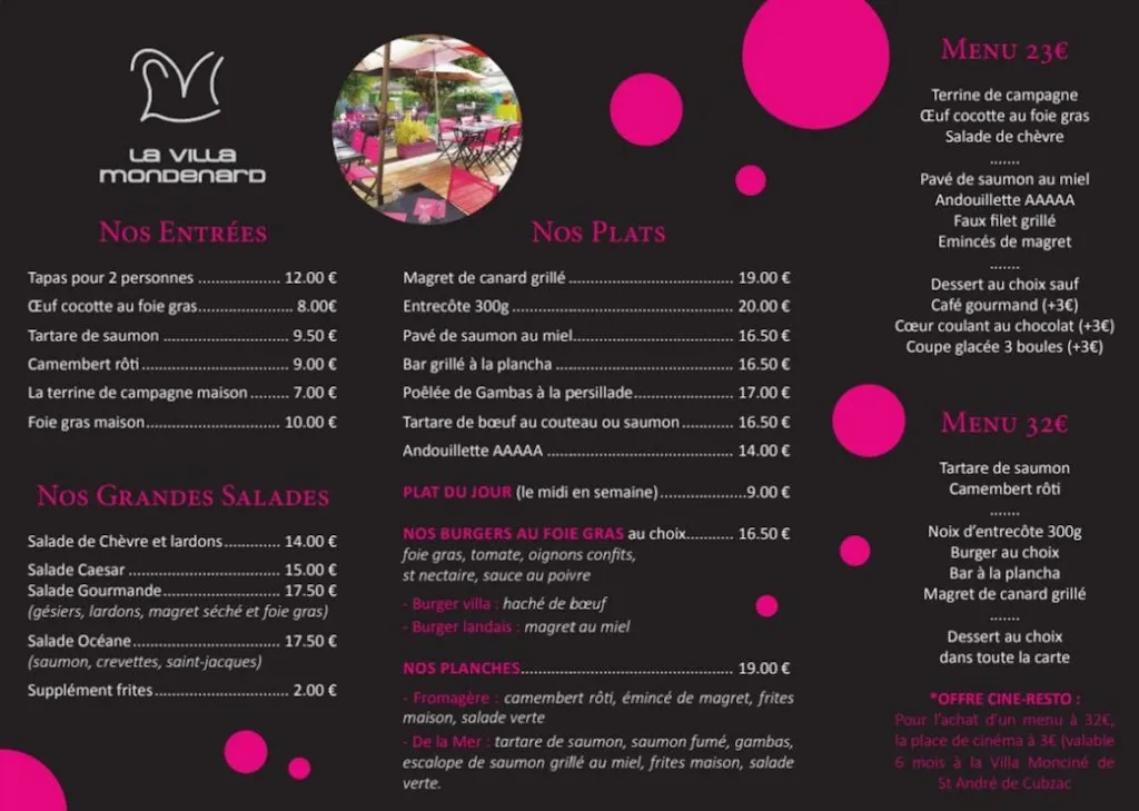 Menu_La Villa Mondénard_Saint-André-de-Cubzac_image_1