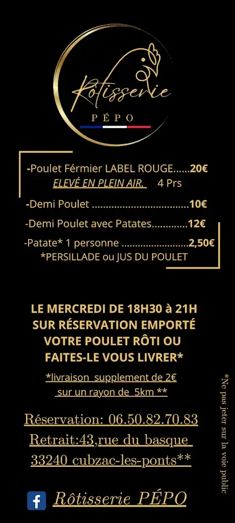 Menü_Rôtisserie Pépo_Cubzac-les-Ponts_Bild_1