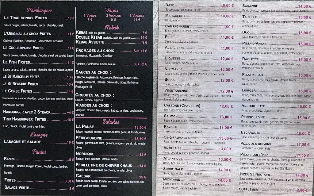 Menu_La Pause Napolitaine_Dangé-Saint-Romain_image_1