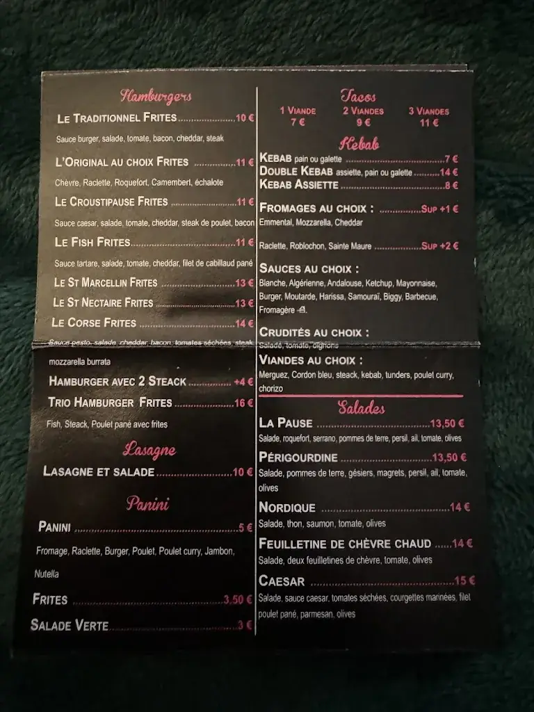 Menu_La Pause Napolitaine_Dangé-Saint-Romain_image_2