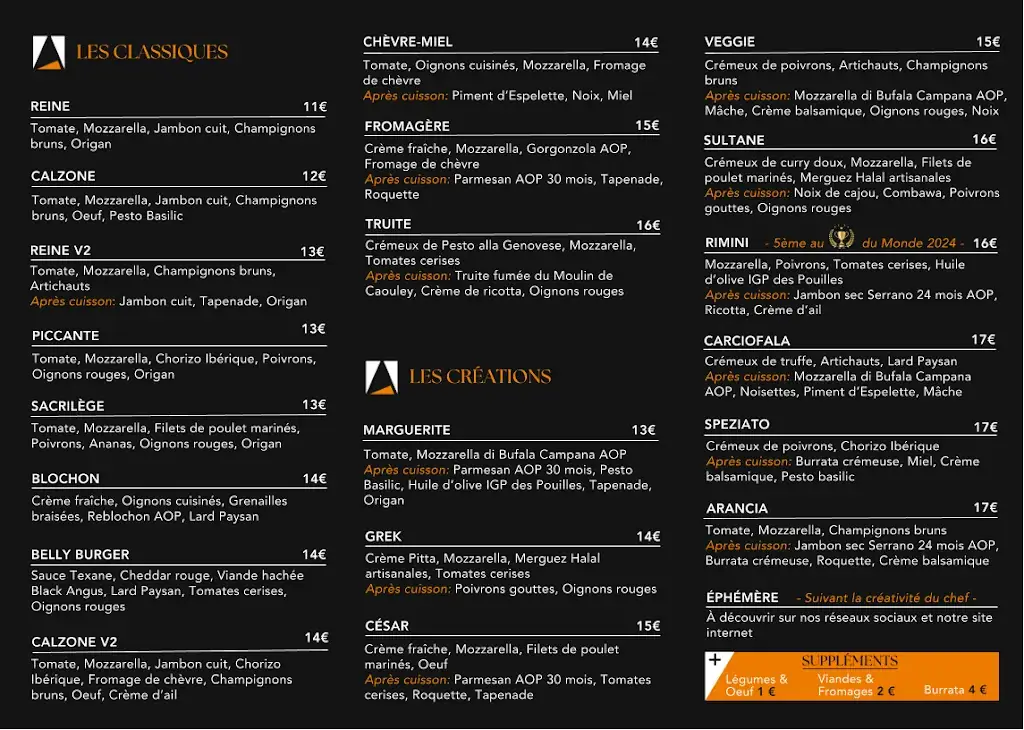 Menu_ARANCIA PIZZA - Poey-de-Lescar, Lescar, Artiguelouve, Labastide-Cézeracq, Denguin_Denguin_image_1