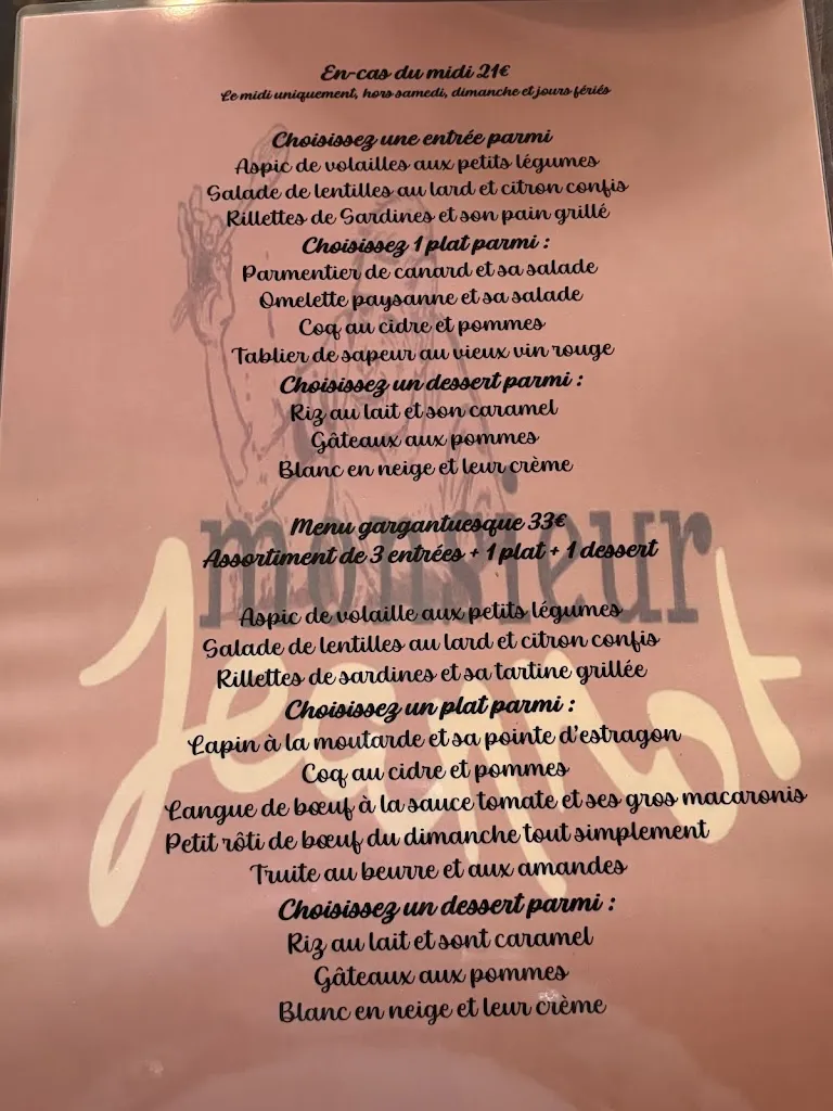 Menu_Monsieur Jeannot - Restaurant Cuisine Traditionnelle - 18 rue des Cornières 47000 Agen_Agen_image_1