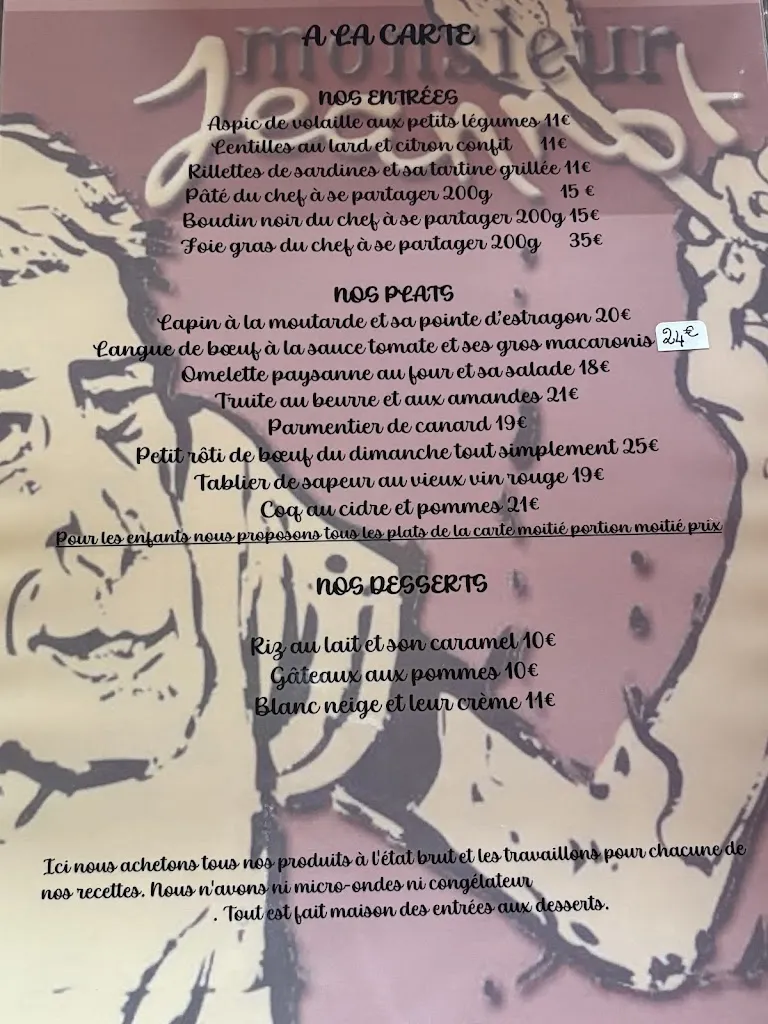 Menu_Monsieur Jeannot - Restaurant Cuisine Traditionnelle - 18 rue des Cornières 47000 Agen_Agen_image_2