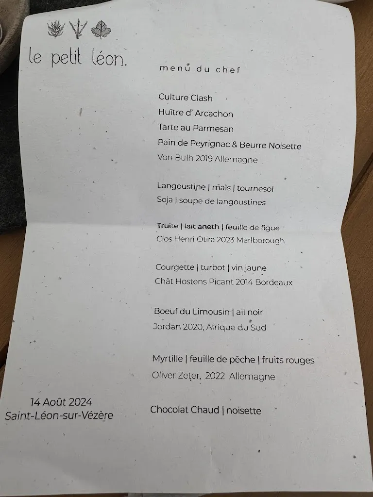 Menu_Le Petit Léon_Saint-Léon-sur-Vézère_image_1