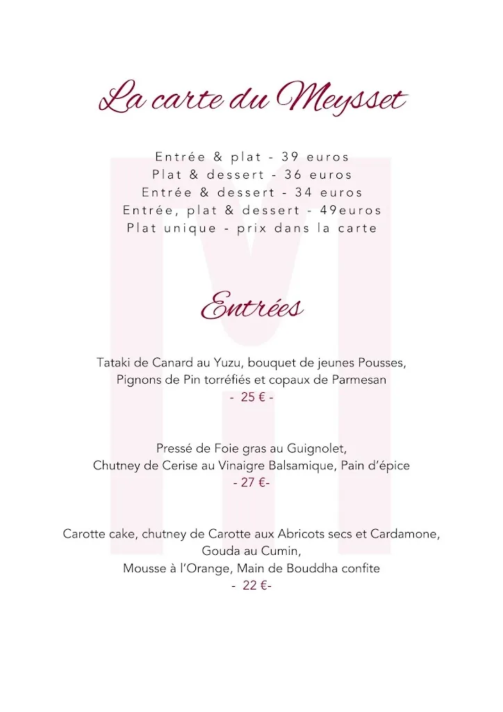 Menu_Restaurant @ Restaurant Le Meysset_Sarlat-la-Canéda_image_2