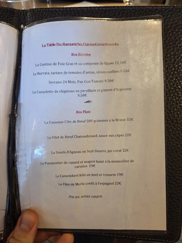 Menu_Le Ramuntcho_Dax_image_1