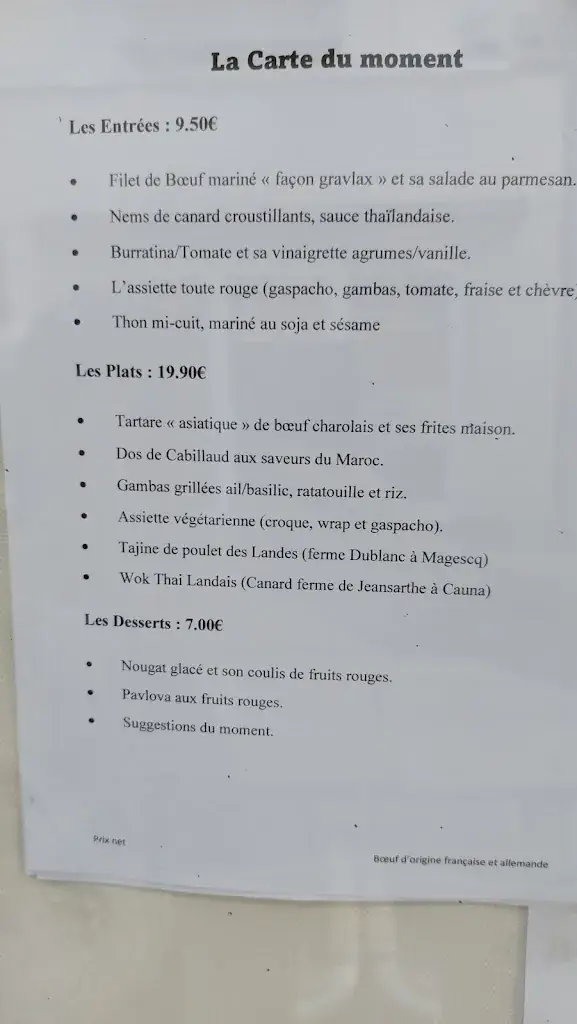 Menu_Le Bistrot des Vignes_Dax_image_1
