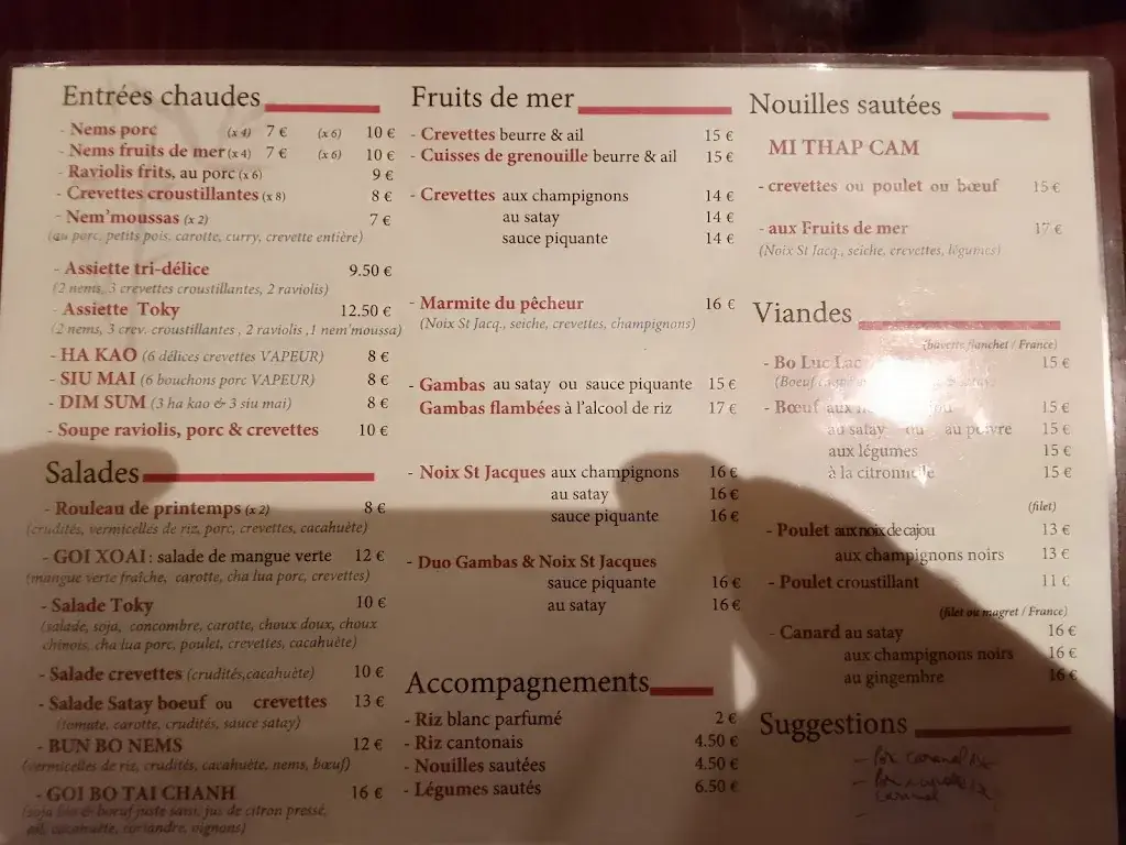 Menu_Restaurant le Toky_Dax_immagine_1