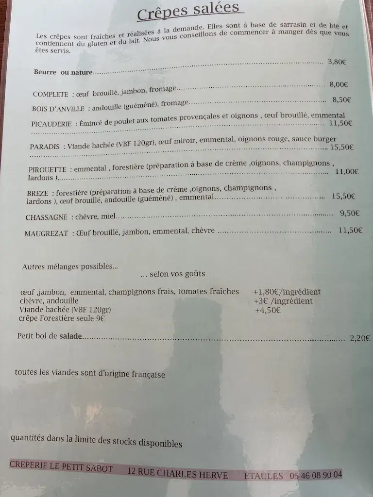 Menu_Le Petit Sabot_Étaules_image_4