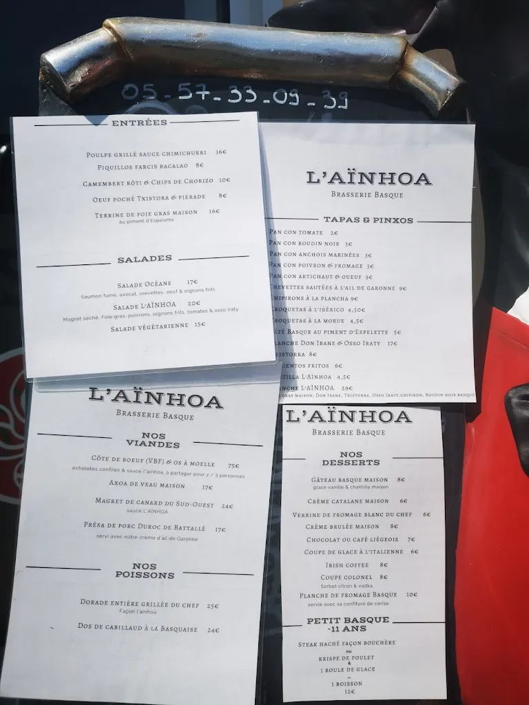 Menu_L’AINHOA_Étauliers_image_1