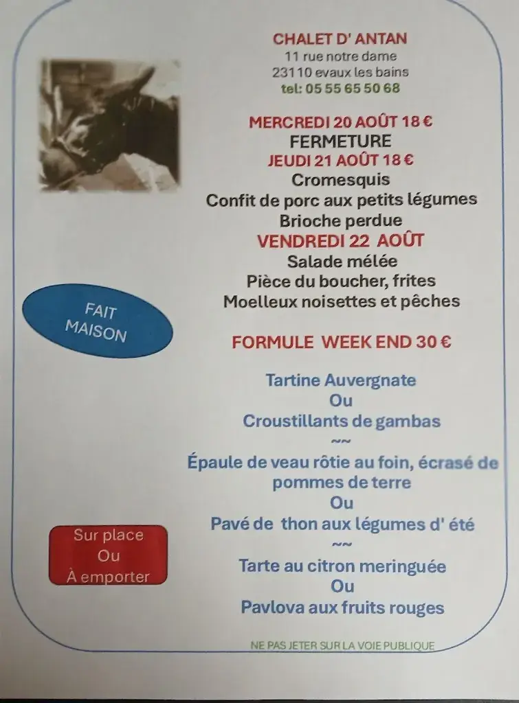 Menu_Chalet d'Antan_Évaux-les-Bains_image_1