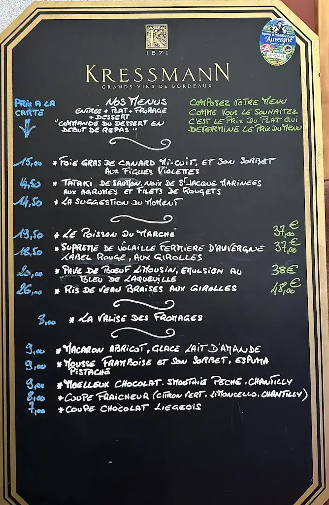 Menu_Le Damier_Fontanières_image_1