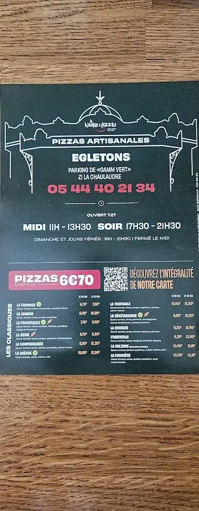 Menu_Le kiosque à pizzas Egletons_Égletons_image_1