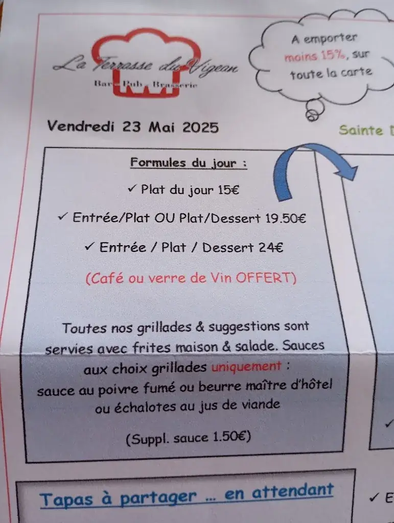 Menu_La Terrasse du Vigean_Eysines_image_1