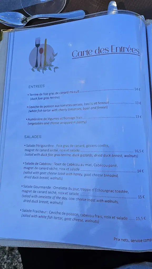 Menu_Auberge d'Imbes - Restaurant Sarlat Lascaux_Archignac_image_2
