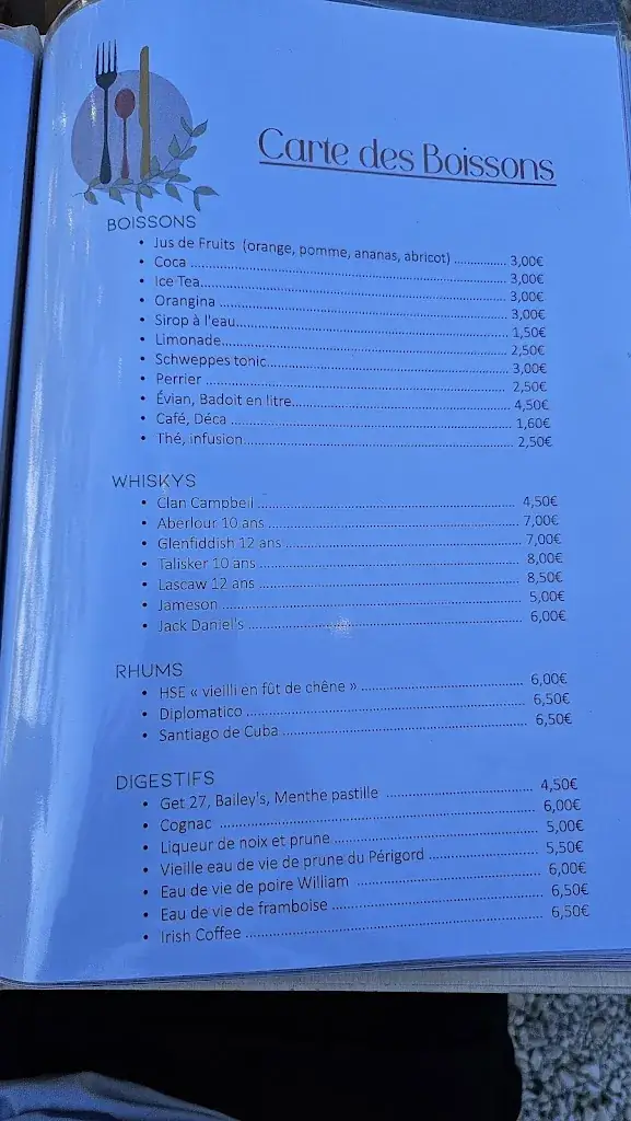 Menu_Auberge d'Imbes - Restaurant Sarlat Lascaux_Archignac_image_3