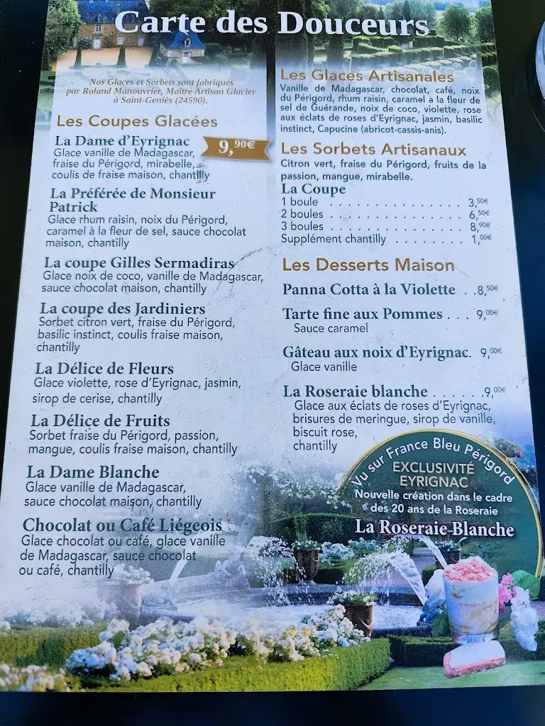 Menu_Restaurant Côté Jardins_Salignac-Eyvigues_image_1