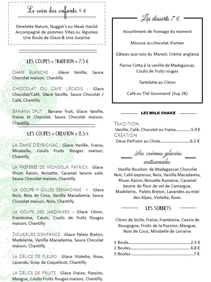 Menu_Restaurant Côté Jardins_Salignac-Eyvigues_image_4