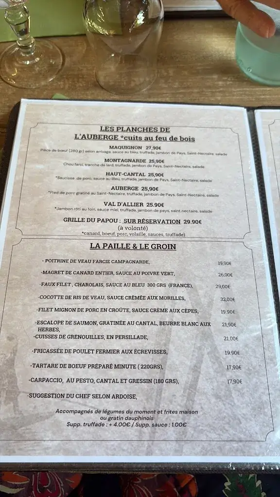 Menu_AUBERGE du Petit Mas_Issoire_image_1