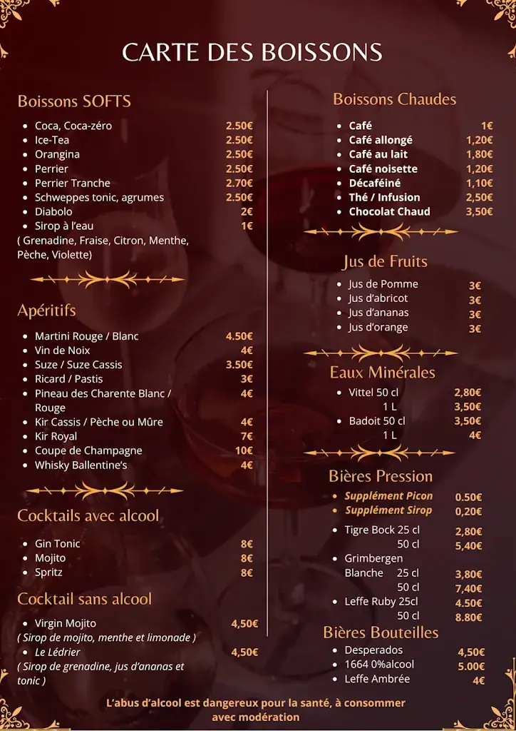 Menu_Bar Restaurant des Forges_Savignac-Lédrier_image_1