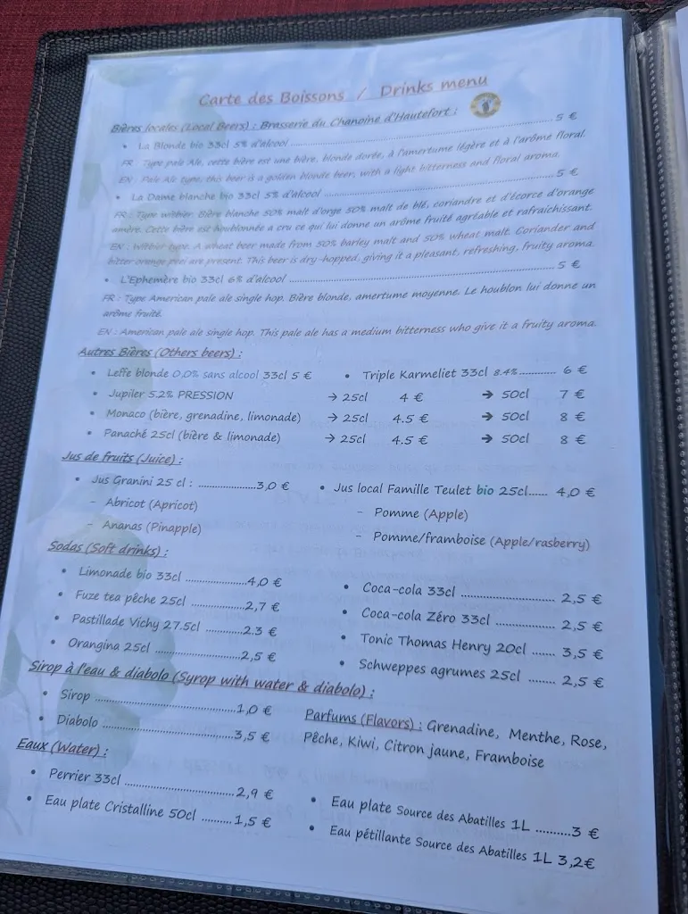 Menu_Restaurant Au Périgord Noir_Hautefort_image_1