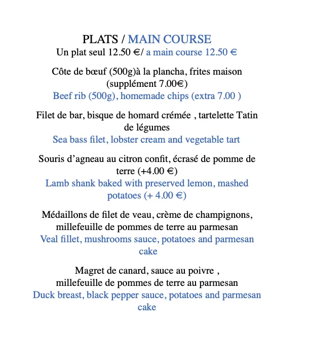 Menu_Restaurant Le Relais De Monestier_Monestier_image_2