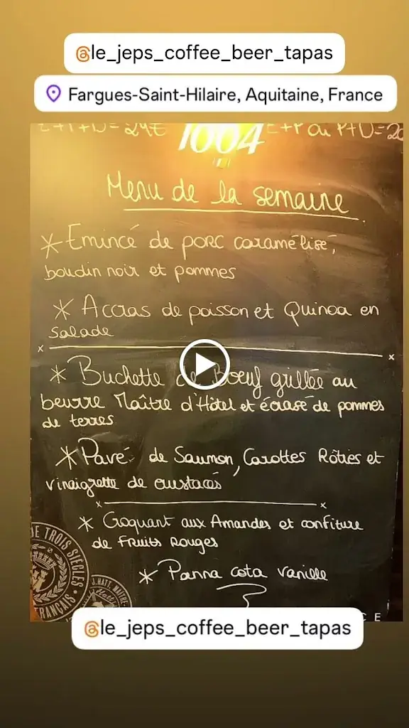 Menu_Brasserie 7/7 Tabac Le Jep's coffee beer tapas_Fargues-Saint-Hilaire_image_2