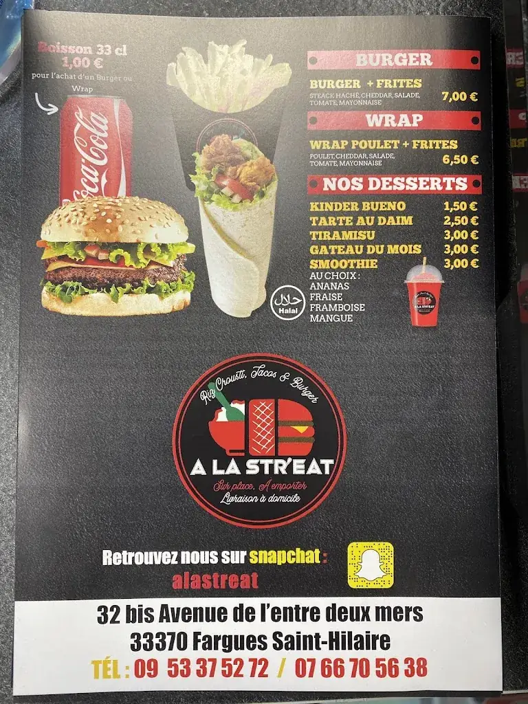 Menu_A La Str'eat_Fargues-Saint-Hilaire_image_4
