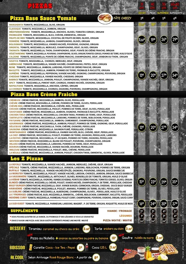 Menu_LA Z PIZZA_Fargues-Saint-Hilaire_immagine_2