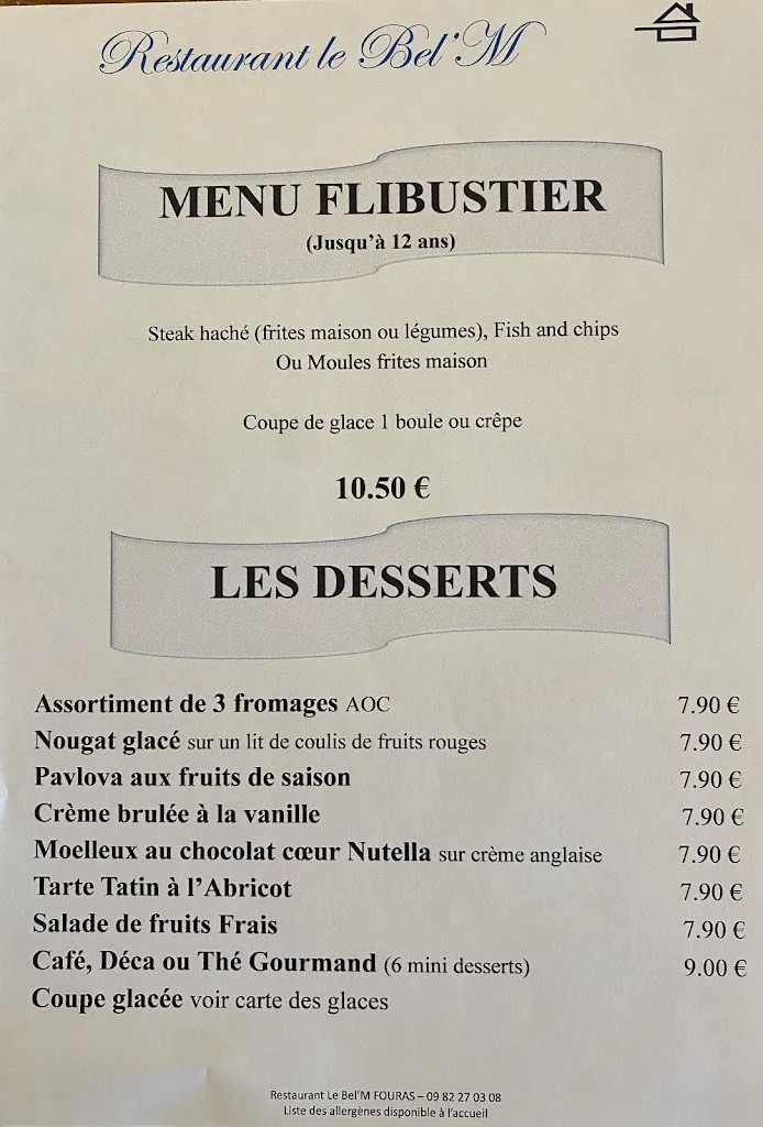 Menu_Restaurant Le Bel'M_Fouras_image_1