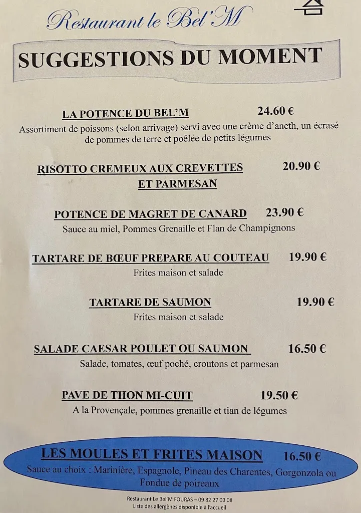 Menu_Restaurant Le Bel'M_Fouras_image_3
