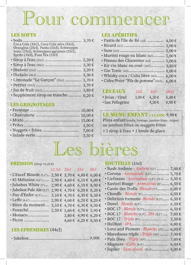 Menu_L'Excelsior Original Fouras_Fouras_image_1