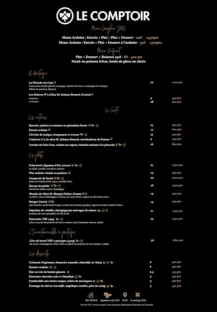 Menu_Le Comptoir JOA de Fouras_Fouras_image_1