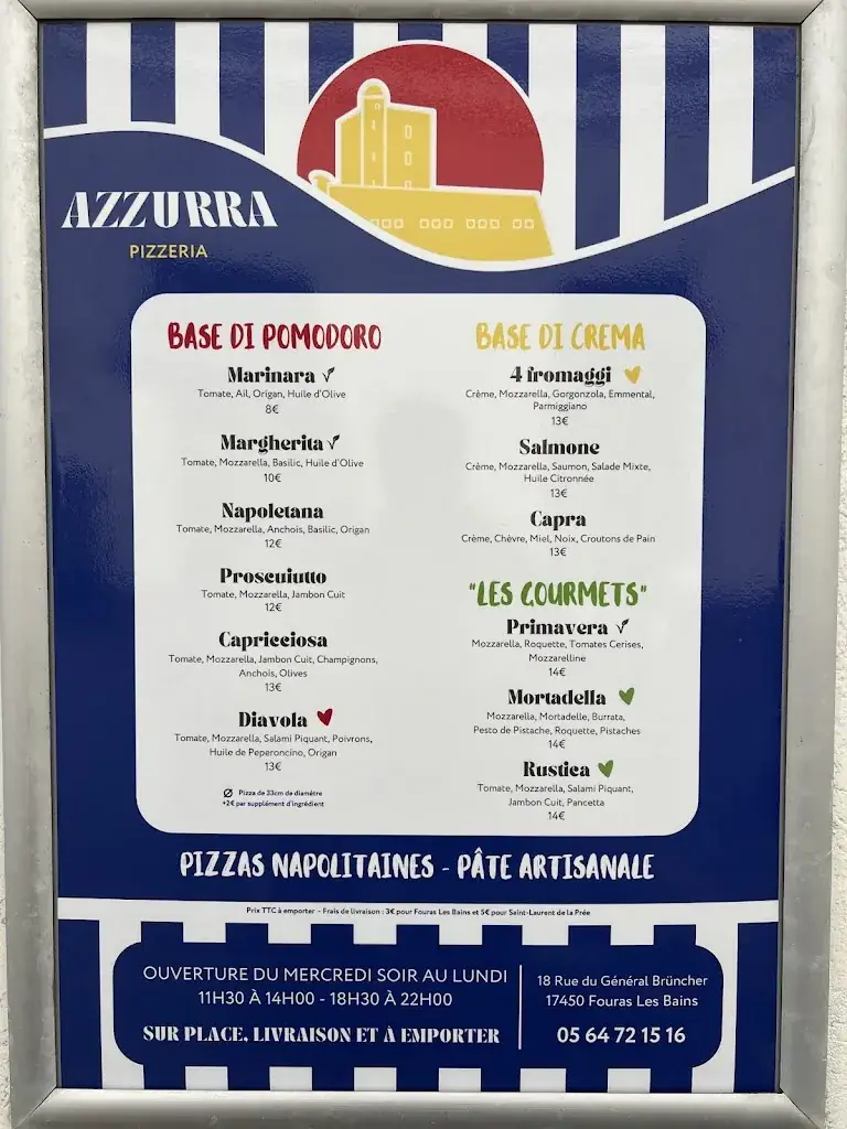 Menu_AZZURRA Pizzeria_Fouras_image_1
