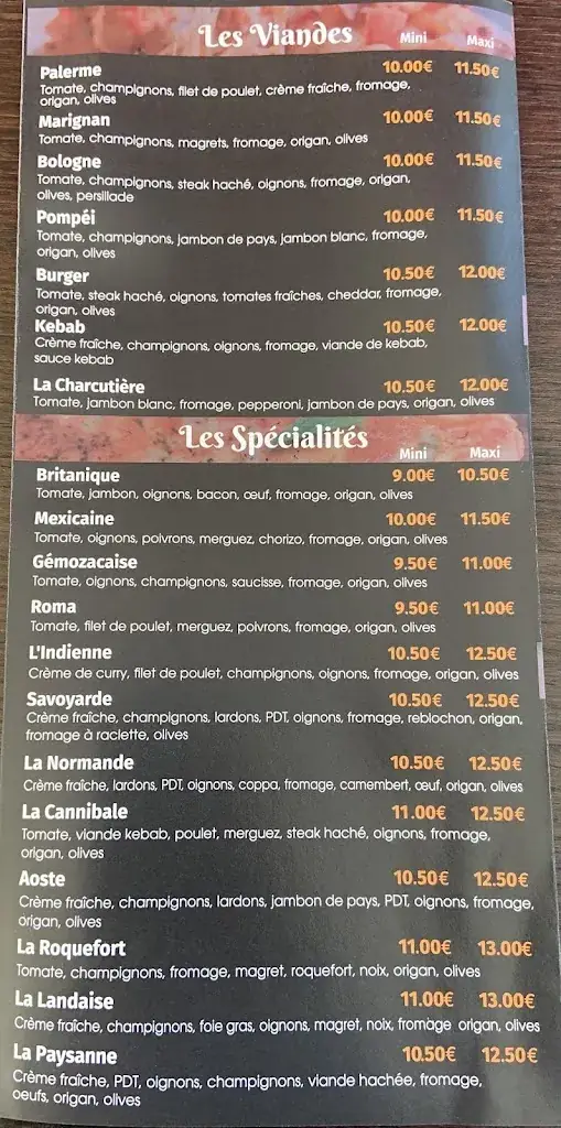 Menu_La Florentine_Gémozac_image_1