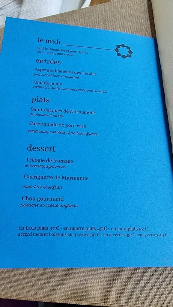 Menu_La maison Despouès_Puylausic_imagen_2