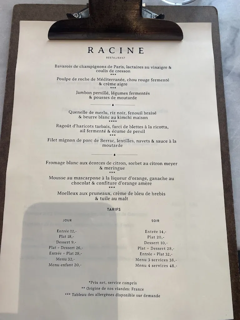 Menu_Racine Restaurant_Lectoure_immagine_3