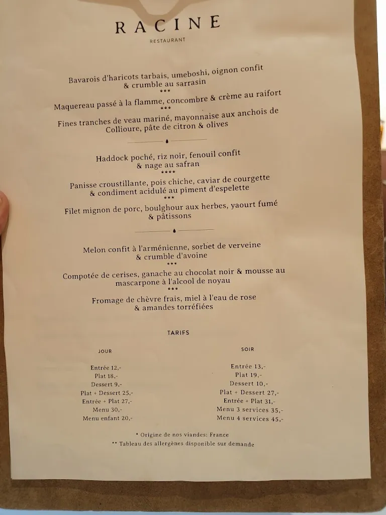 Menu_Racine Restaurant_Lectoure_immagine_4
