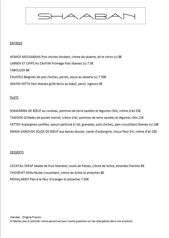 Menu_Shaaban restaurant_Gradignan_image_2