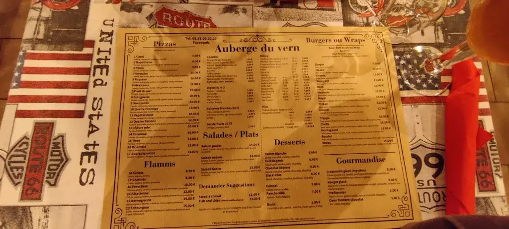 Menu_Auberge du Vern_Grignols_image_1