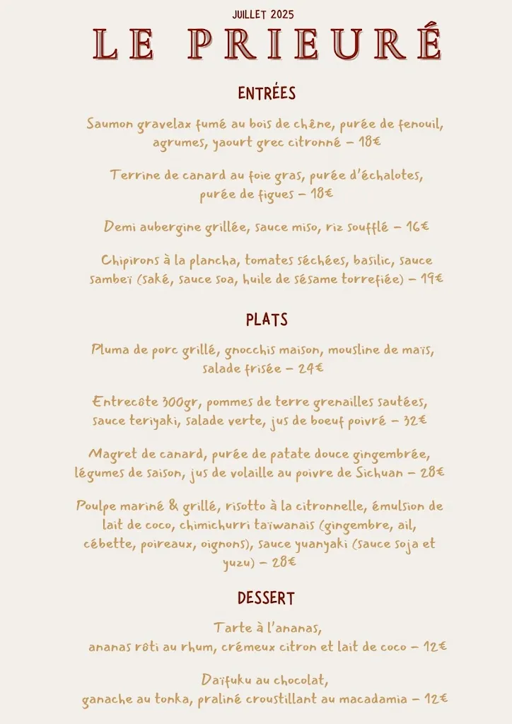 Menu_Le Prieuré - Guîtres_Guîtres_image_1