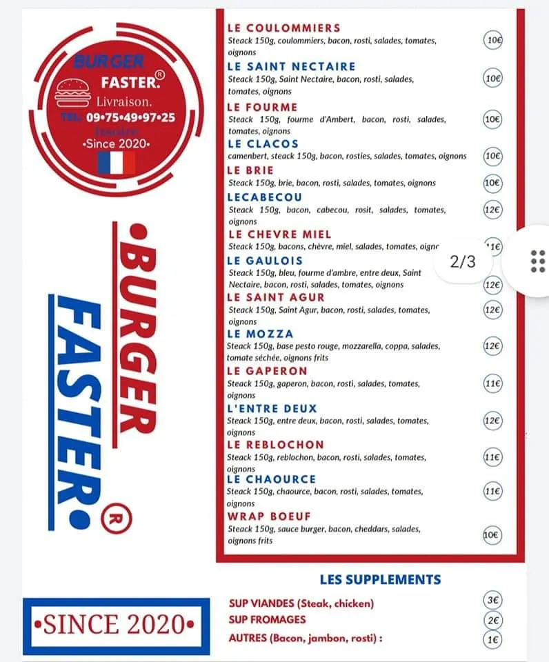 Menu_Burger Faster Issoire_Issoire_image_3