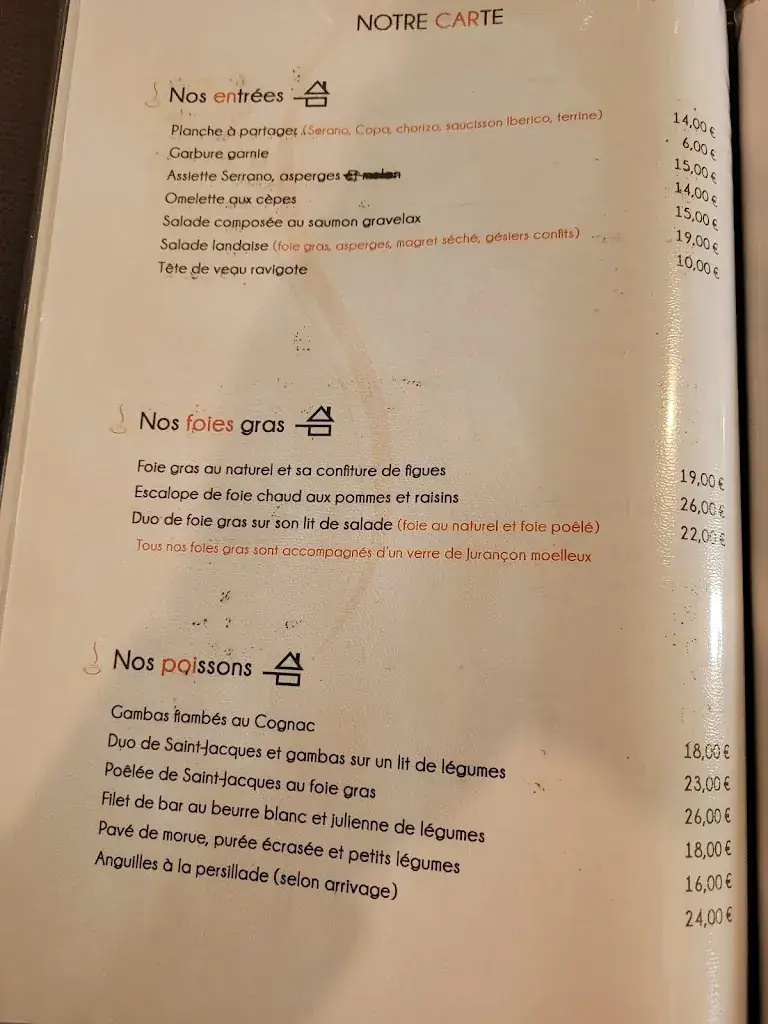 Menu_Restaurant Chez Simone_Bénesse-lès-Dax_immagine_1