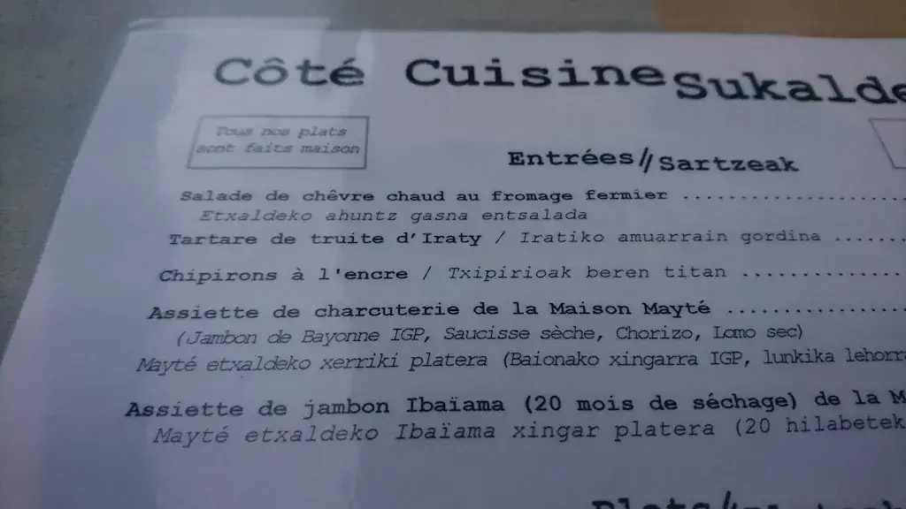 Menu_Maison Bonnet Itxassou_Itxassou_immagine_2