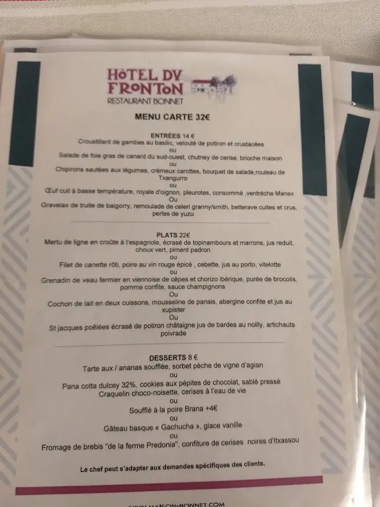 Menu_Maison Bonnet Itxassou_Itxassou_immagine_4