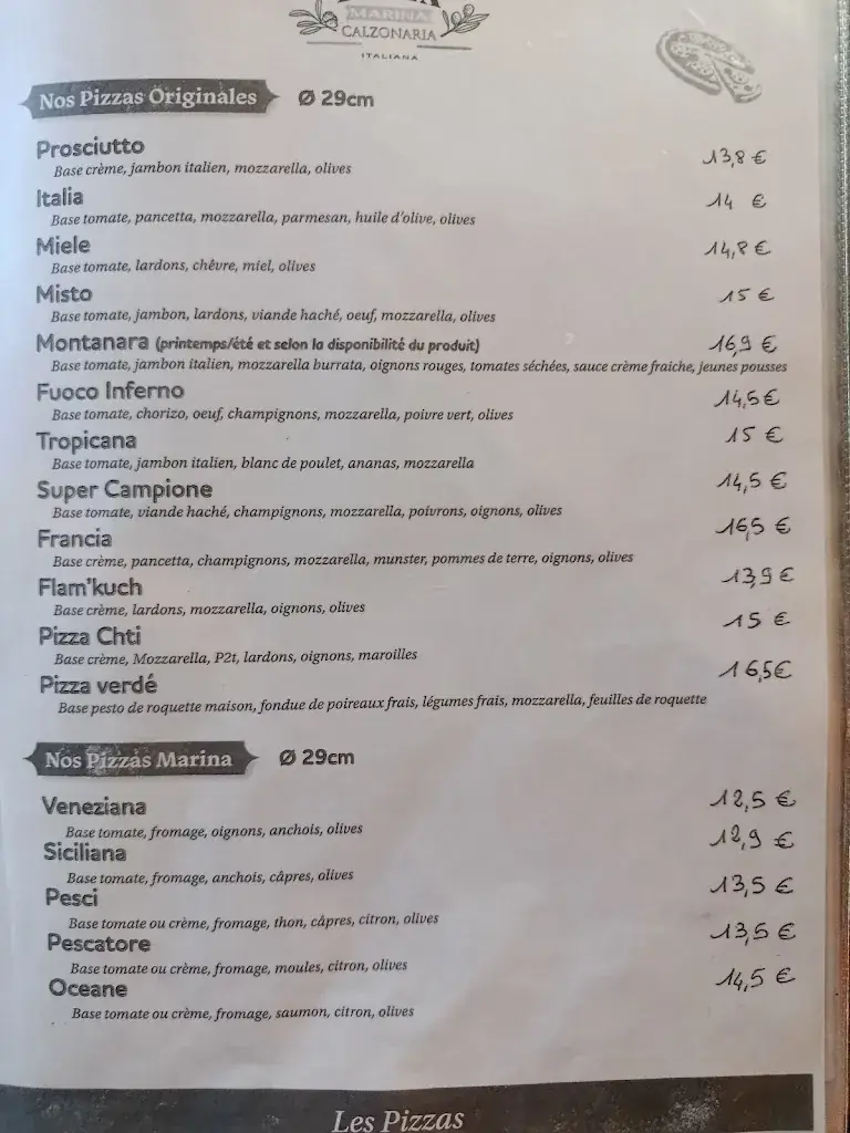 Menu_La Marina /Pizzéria Marina Calzonaria _Hourtin_image_1