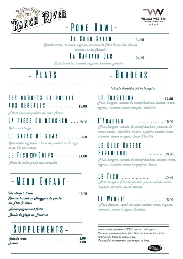 Menu_Le Ranch River_Hourtin_image_1