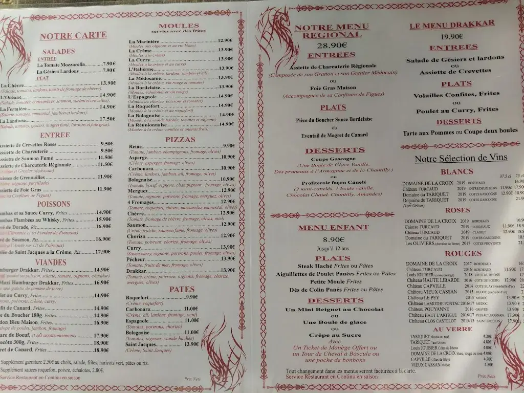 Menu_Le Drakkar_Hourtin_image_1